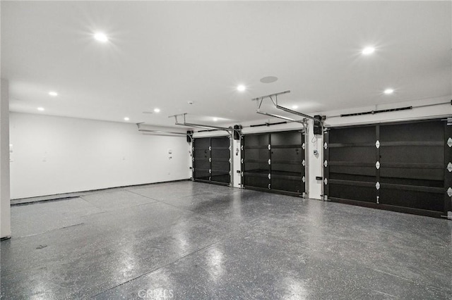 garage with recessed lighting