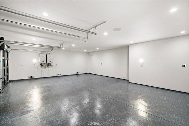 garage with recessed lighting