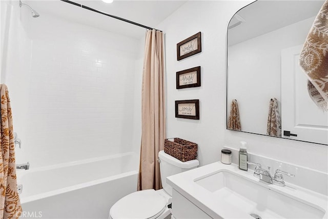 16708 Yarrow Ln, Fontana, CA 92336 - full bath with toilet, shower / bathtub combination with curtain, and vanity