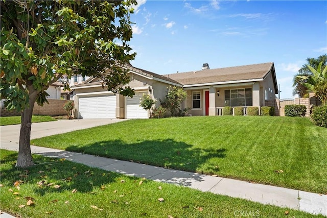11556 Caldy Ave, Loma Linda, CA 92354 - ranch-style house with stucco siding, driveway, and a garage
