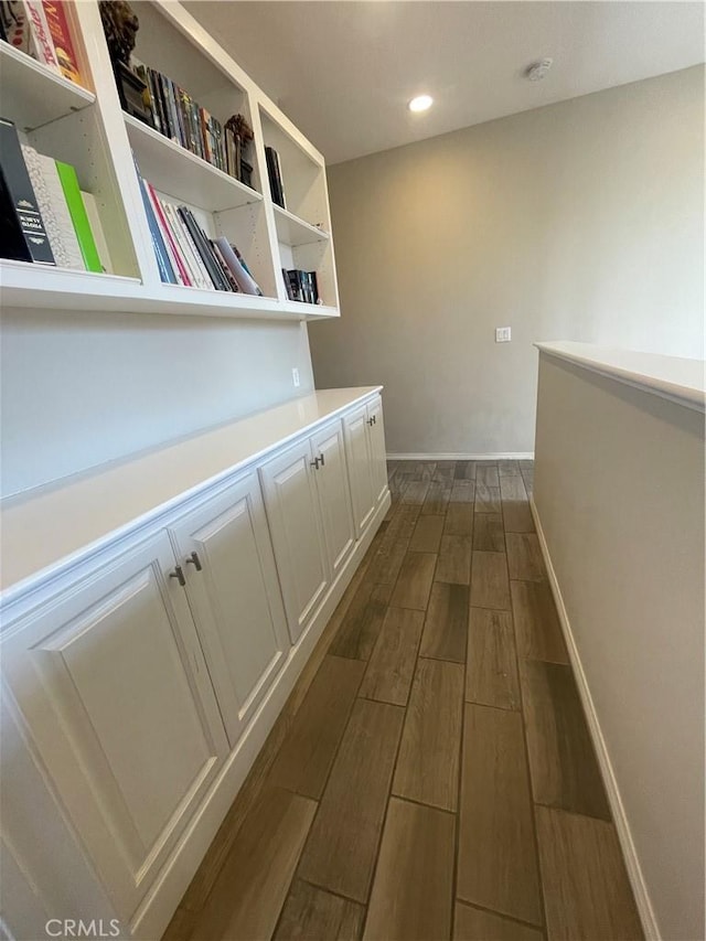 320 E Costera Ct, Placentia, CA 92870 - corridor featuring dark wood-type flooring, baseboards, and recessed lighting