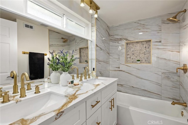 1741 Perch St, San Pedro, CA 90732 - bathroom featuring double vanity and  shower combination