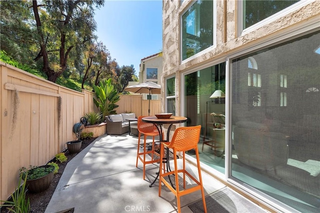 1225 Via Presa, San Clemente, CA 92672 - view of patio featuring a fenced backyard and outdoor lounge area