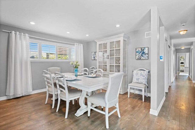 3883 Mount Everest Blvd, San Diego, CA 92111 - dining room with wood-type flooring, baseboards, and recessed lighting
