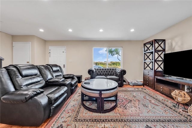 3862 Pimlico Dr, Pleasanton, CA 94588 - living area featuring wood finished floors and recessed lighting