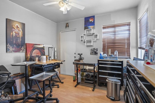320 D St, Fillmore, CA 93015 - office space featuring ceiling fan and light wood-type flooring