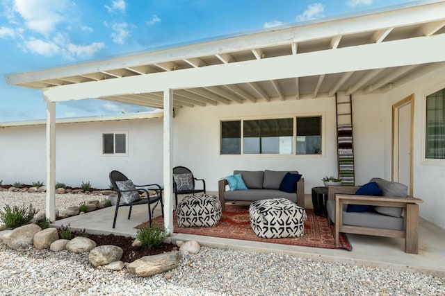 view of patio / terrace featuring an outdoor hangout area