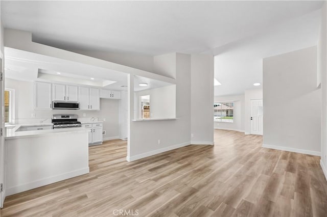 1032 Glenn Ct, Lancaster, CA 93535 - unfurnished living room featuring light wood-style flooring, recessed lighting, and baseboards