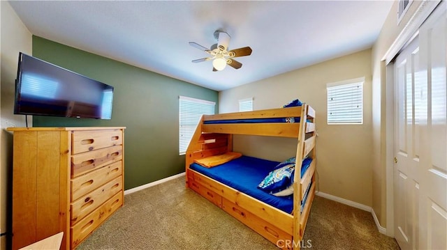 29456 Green Side Ct, Murrieta, CA 92563 - carpeted bedroom with a closet, baseboards, and ceiling fan