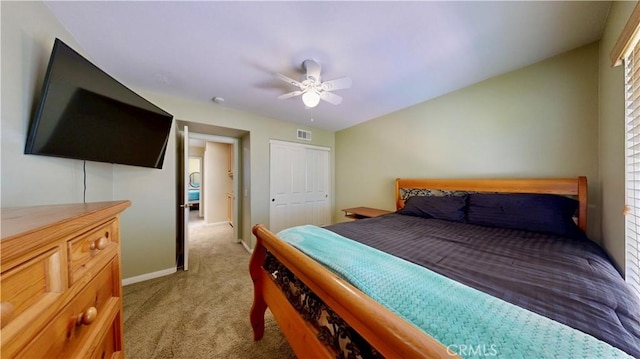 29456 Green Side Ct, Murrieta, CA 92563 - bedroom featuring light carpet, ceiling fan, and baseboards