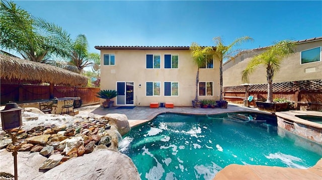 29456 Green Side Ct, Murrieta, CA 92563 - view of swimming pool with a fenced backyard, a patio, and a pool with connected hot tub