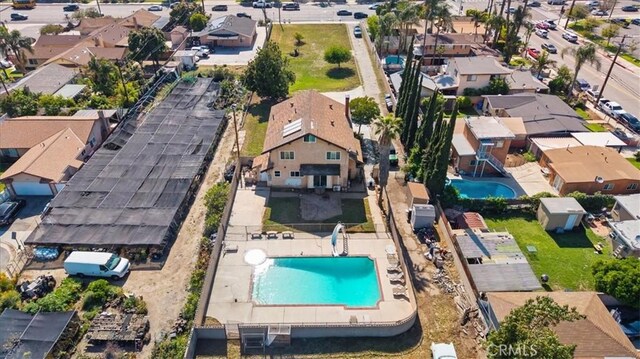 4536 N Irwindale Ave, Covina, CA 91722 - aerial overview of property's location with a pool and nearby suburban area