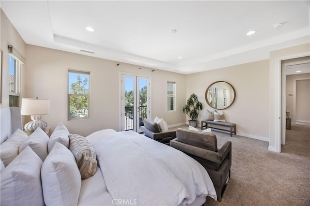 51 Carrington, Irvine, CA 92620 - bedroom featuring access to exterior, recessed lighting, and carpet flooring