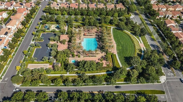 51 Carrington, Irvine, CA 92620 - aerial view of property and surrounding area with a pool and nearby suburban area