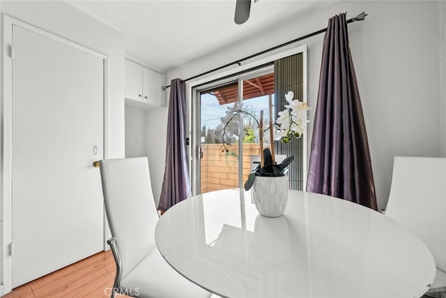 dining room with light wood-style floors