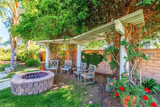 35475 Calendula Cir, Winchester, CA 92596 - view of yard featuring an outdoor fire pit and fence