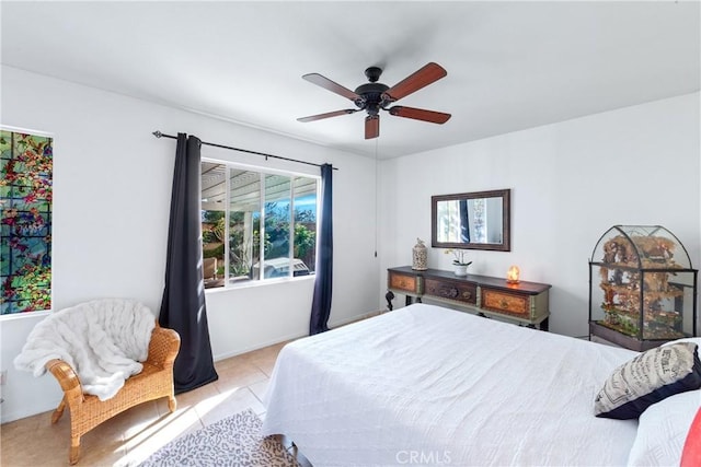 35475 Calendula Cir, Winchester, CA 92596 - bedroom with a ceiling fan and light tile patterned flooring