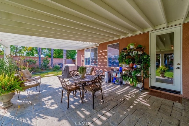 35475 Calendula Cir, Winchester, CA 92596 - view of patio / terrace featuring fence and outdoor dining area