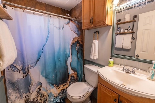 615 Elysian Blvd, Big Bear City, CA 92314 - full bathroom with toilet, curtained shower, and vanity