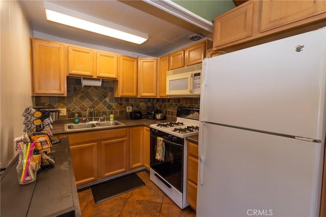 615 Elysian Blvd, Big Bear City, CA 92314 - kitchen with white appliances, a sink, and tasteful backsplash