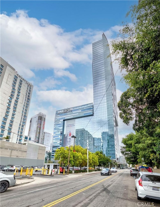 view of building exterior featuring a view of city