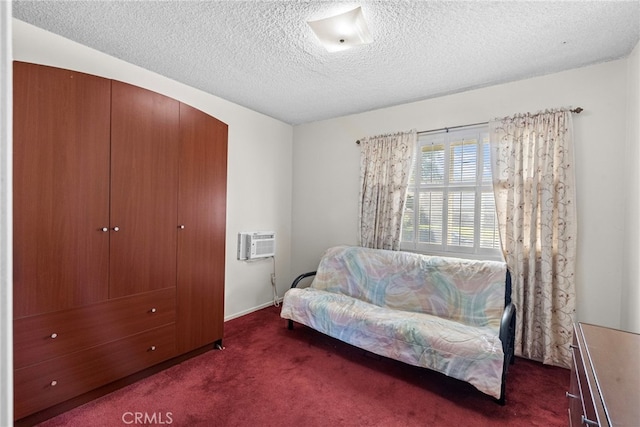 11242 Kamloops St, Sylmar, CA 91342 - carpeted bedroom with a textured ceiling, a wall unit AC, and a closet