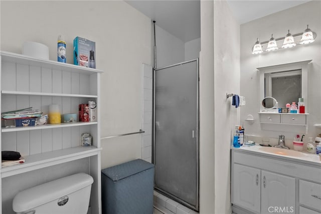 11242 Kamloops St, Sylmar, CA 91342 - bathroom featuring a stall shower, toilet, and vanity