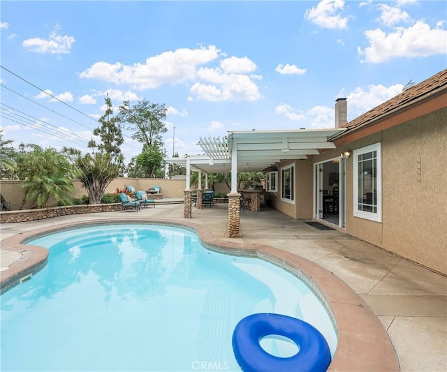 20720 Cottonwood Rd, Yorba Linda, CA 92887 - view of swimming pool featuring a fenced backyard, a patio area, and a pergola