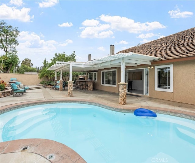 20720 Cottonwood Rd, Yorba Linda, CA 92887 - outdoor pool with a pergola and a patio