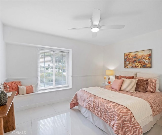 20720 Cottonwood Rd, Yorba Linda, CA 92887 - bedroom with tile patterned flooring and a ceiling fan
