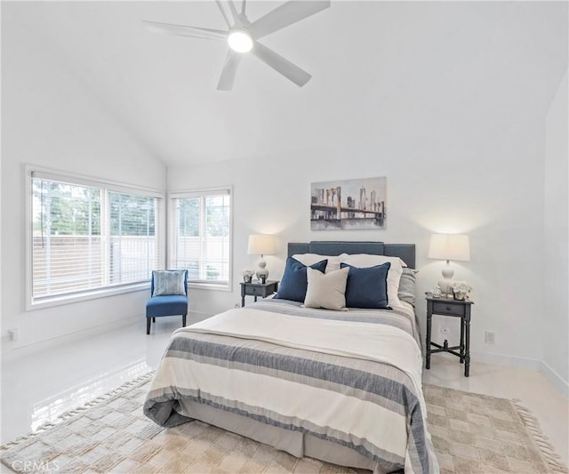20720 Cottonwood Rd, Yorba Linda, CA 92887 - bedroom with lofted ceiling and ceiling fan