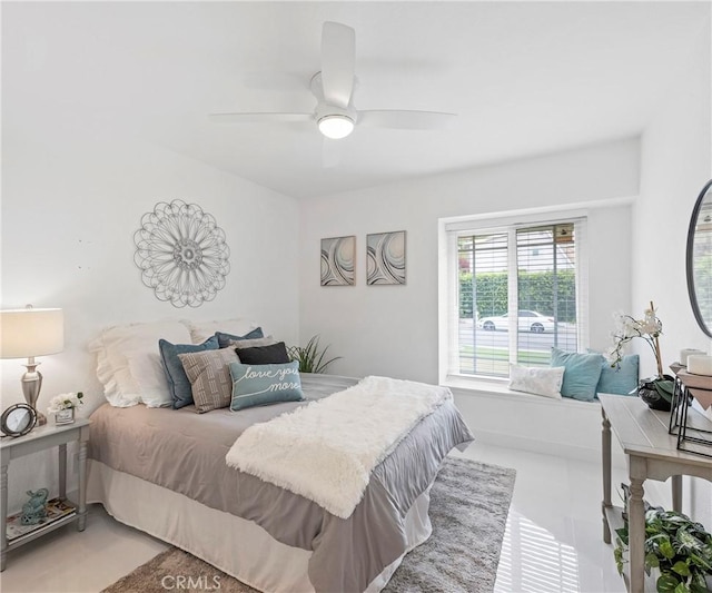 20720 Cottonwood Rd, Yorba Linda, CA 92887 - tiled bedroom featuring ceiling fan