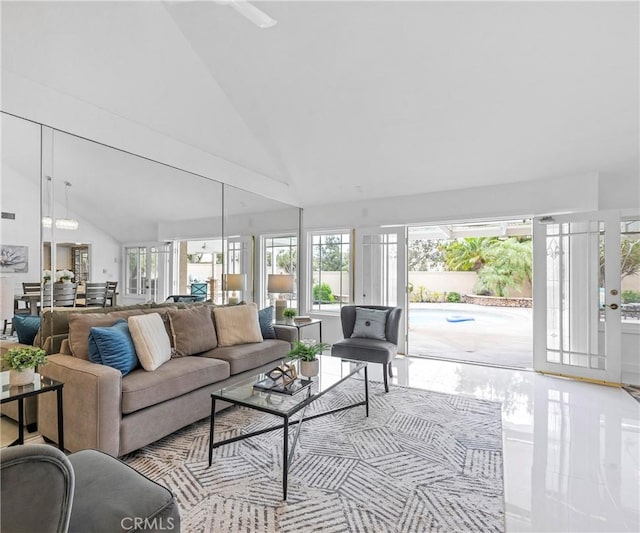 20720 Cottonwood Rd, Yorba Linda, CA 92887 - living room with high vaulted ceiling and healthy amount of natural light