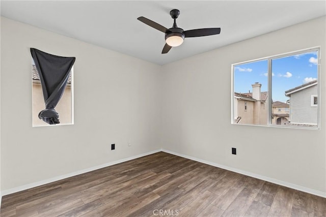 2535 Canterbury Ln, Simi Valley, CA 93063 - unfurnished room featuring wood finished floors, baseboards, and ceiling fan