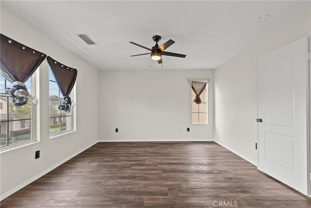 2535 Canterbury Ln, Simi Valley, CA 93063 - unfurnished room with healthy amount of natural light, ceiling fan, and wood finished floors