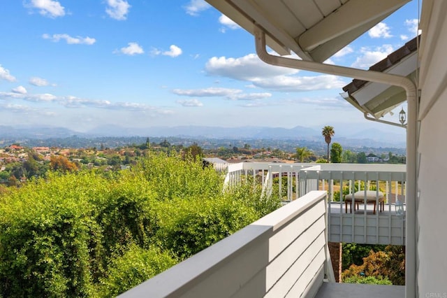 balcony with a mountain view