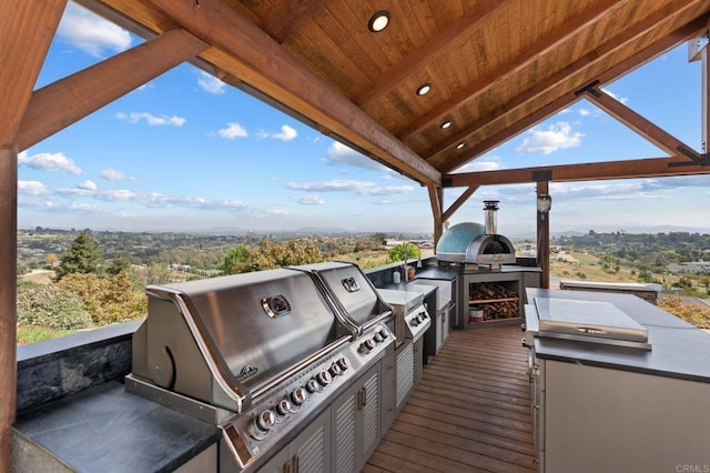 view of patio / terrace with an outdoor kitchen and grilling area