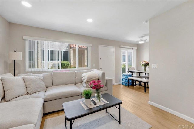 8102 Winter Gardens Blvd Unit 5, Lakeside, CA 92040 - living area featuring light wood-type flooring and recessed lighting