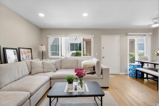 8102 Winter Gardens Blvd Unit 5, Lakeside, CA 92040 - living area featuring light wood-style flooring and recessed lighting