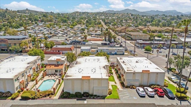 8102 Winter Gardens Blvd Unit 5, Lakeside, CA 92040 - aerial perspective of suburban area with a mountainous background and a pool