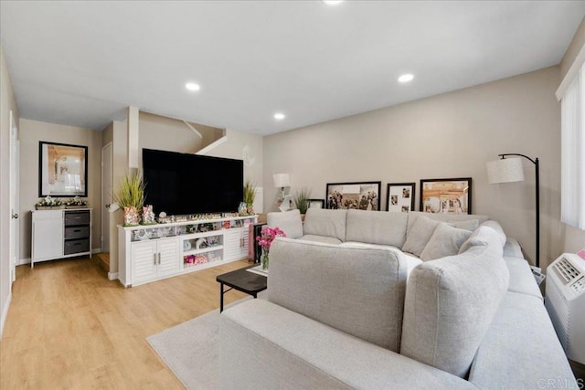 8102 Winter Gardens Blvd Unit 5, Lakeside, CA 92040 - living area with light wood-type flooring and recessed lighting