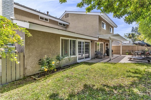 25572 Saltwater Dr, Dana Point, CA 92629 - back of property with a pergola, stucco siding, and a patio area