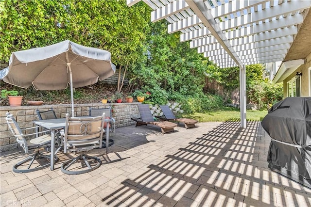 25572 Saltwater Dr, Dana Point, CA 92629 - view of patio / terrace featuring outdoor dining area, a pergola, and grilling area