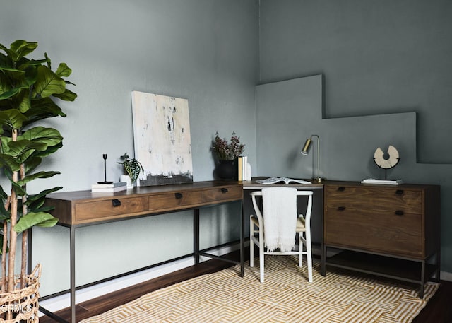 3826 Clayton Ave, Los Angeles, CA 90027 - miscellaneous room featuring wood finished floors and a desk