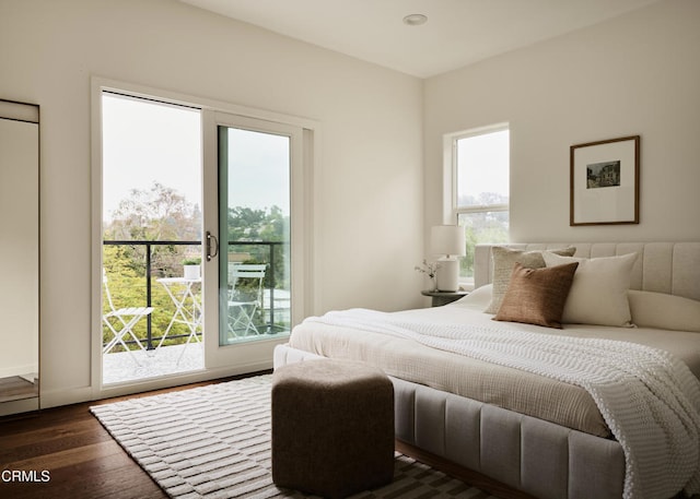 3826 Clayton Ave, Los Angeles, CA 90027 - bedroom featuring access to outside and dark wood-style flooring
