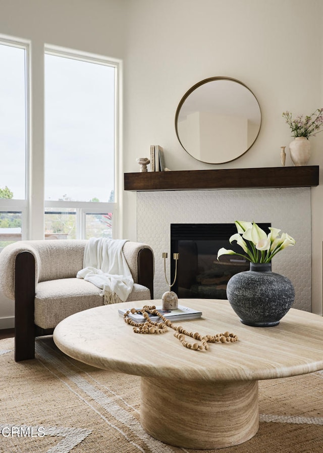 3826 Clayton Ave, Los Angeles, CA 90027 - living area with a glass covered fireplace