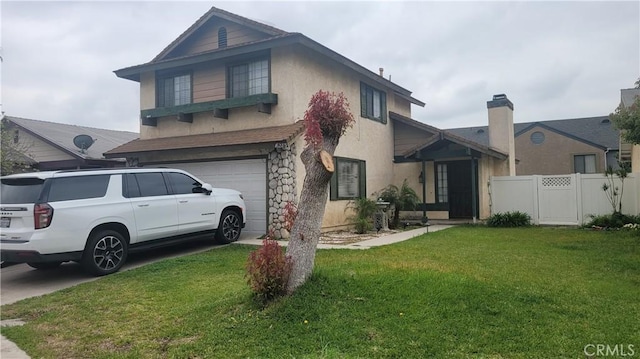 view of front facade with a garage, stucco siding, and concrete driveway