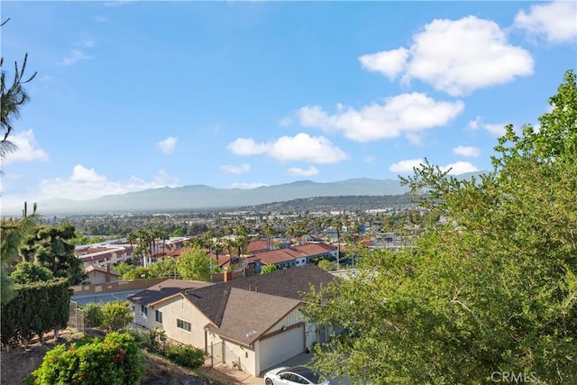 mountain view with nearby suburban area