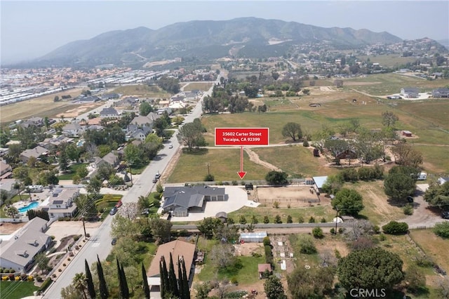 35602 Carter St, Yucaipa, CA 92399 - aerial overview of property's location with a mountain backdrop