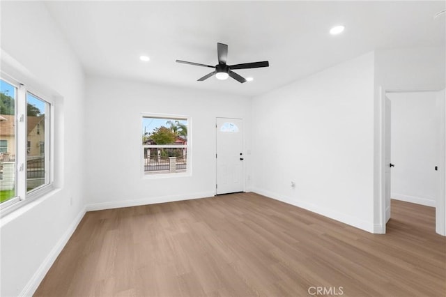 3882 Taft St, Riverside, CA 92503 - spare room featuring wood finished floors, ceiling fan, recessed lighting, and baseboards